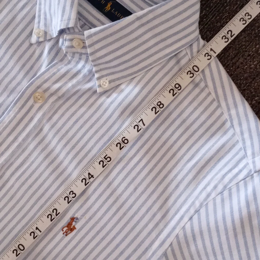🐎Ralph Lauren🐎 - Men's Blue/White Stripe L/S Oxford Button Down - Picture 12 of 15
